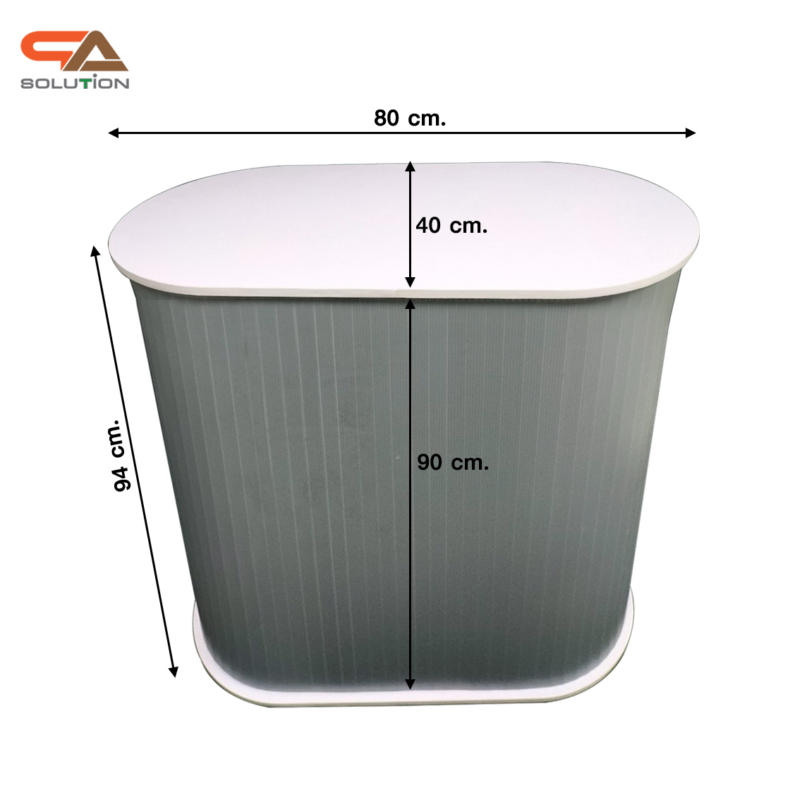 เคาน์เตอร์ออกบูธ ตรงมน TOP สีขาว ขนาด(W)80 x (D)40 x (H)93 cm. ถอดประกอบได้ เคลื่อนย้ายสะดวก