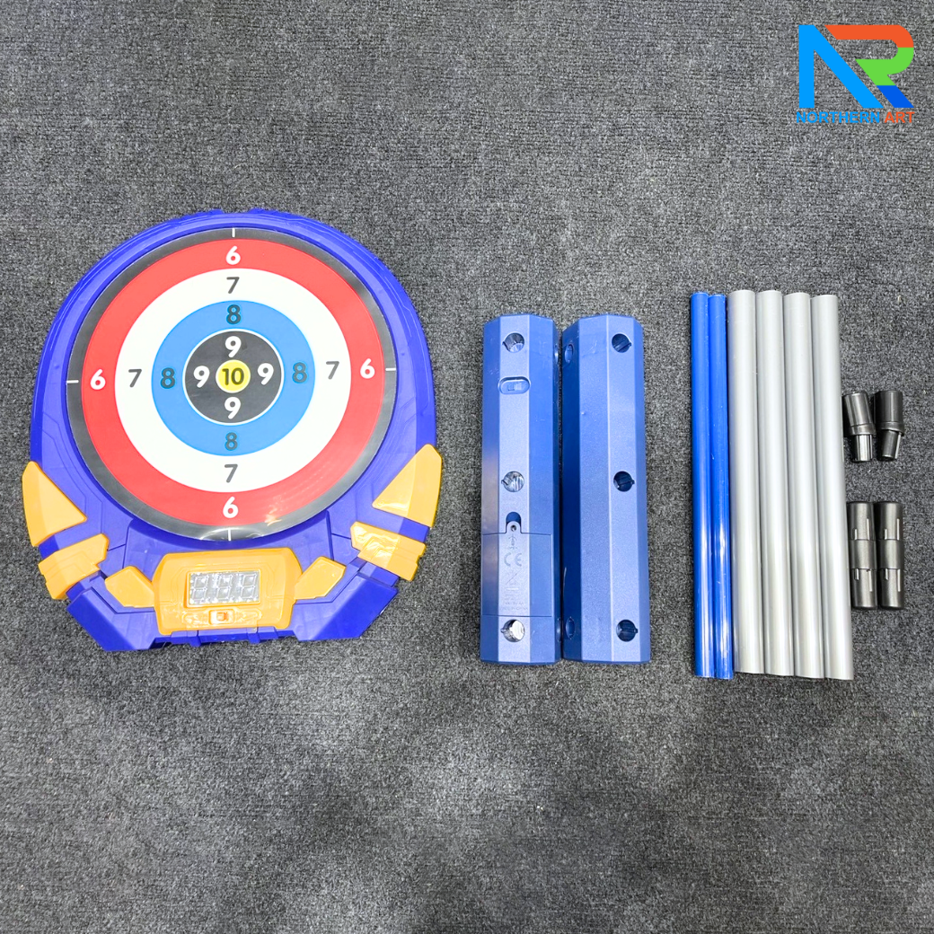 เกมส์ยิงเป้าดิจิตอลเคลื่อนที่ ขนาดเป้า พร้อมจอ LED นับSCORE พร้อมปืนกระสุนโฟม 2 กระบอก