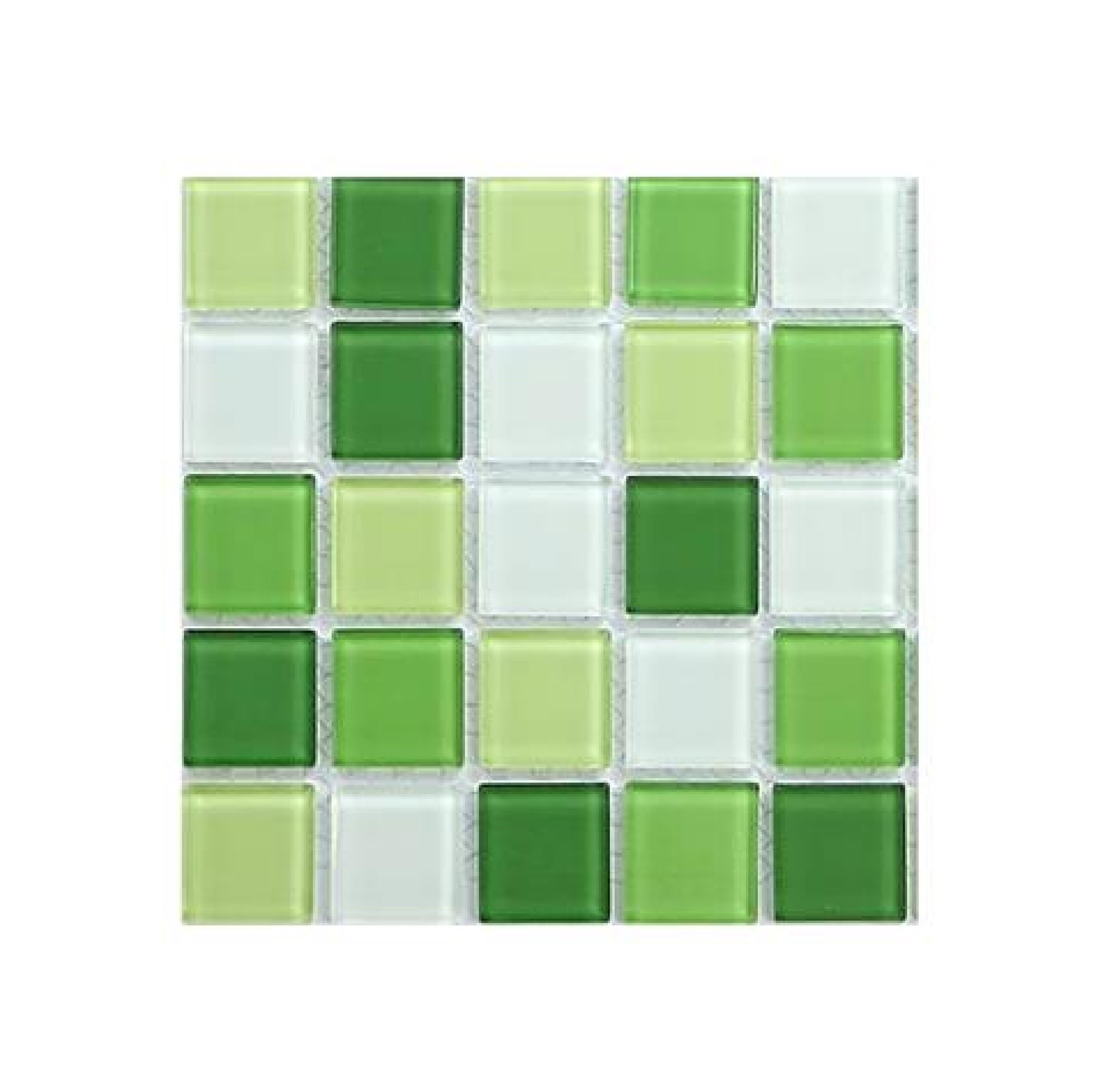 กระเบื้องโมเสกแก้ว KASSA รุ่น KS4004PM48 ขนาด 30 x 30 ซม. สีเขียว - ขาว