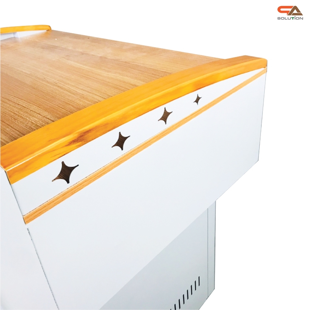 CLEARANCE SALE!โพเดียมโรงเรียน โพเดียมเหล็ก โพเดียมอาจารย์ โพเดียมเลคเชอร์ ขนาด 100X70 cm.TOPไม้ พร้อมลิ้นชัก (สินค้าตัวโชว์)