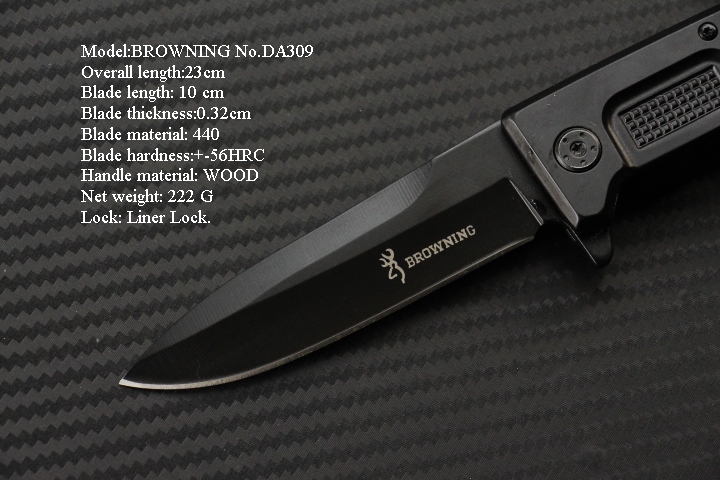 มีดพับ BROWNING DA309 Stainless Steel มีดSurvival Knife ด้ามไม้