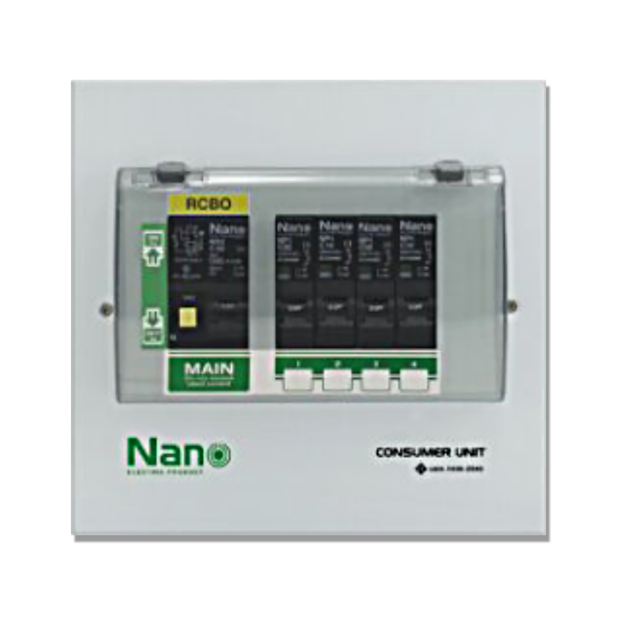 NANO ตู้คอนซูมเมอร์ยูนิต 4 ช่อง (ปลั๊กออน) RCBO+ลูกย่อย 4 ลูก