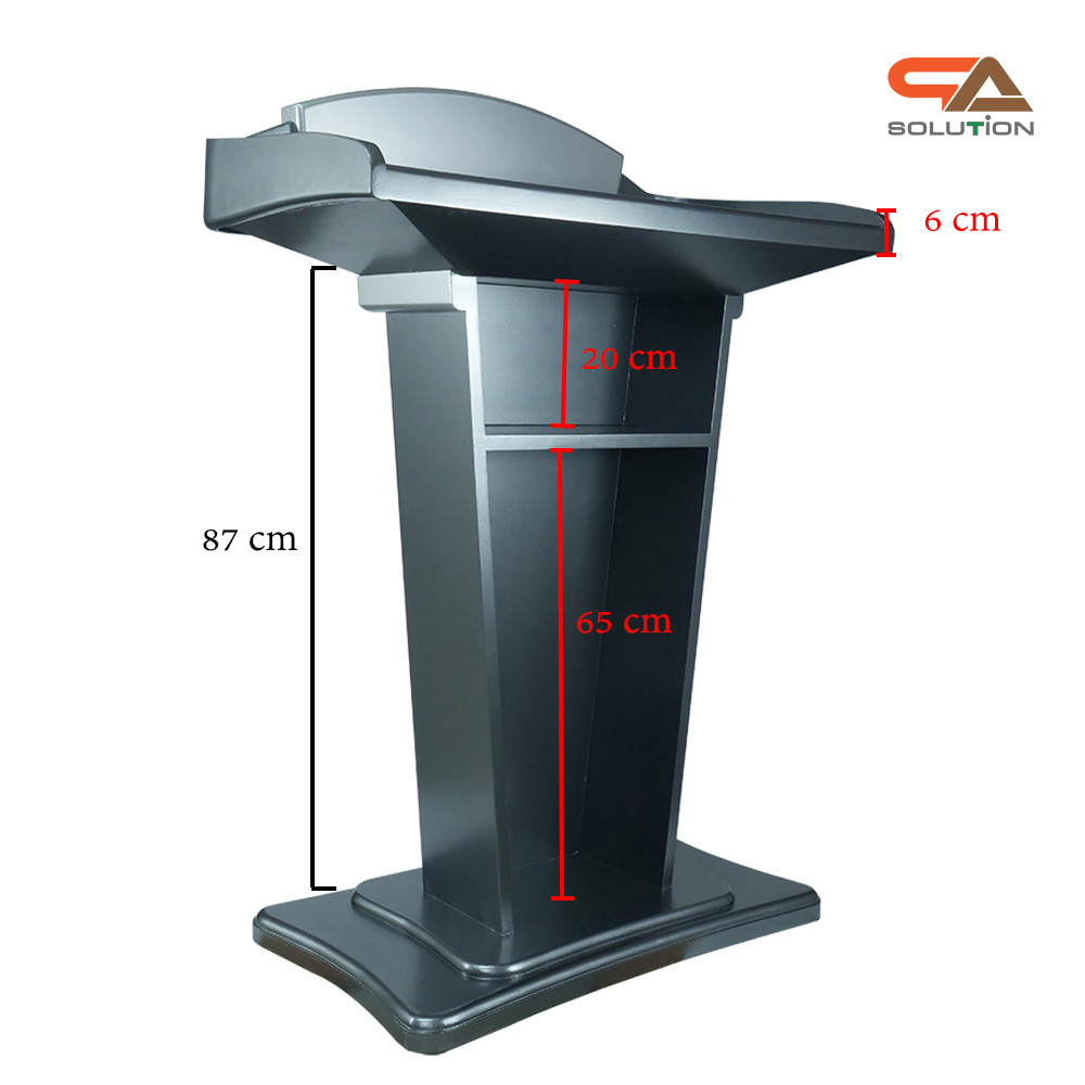 CLEARANCE SALE! โพเดียมไม้สีเทามุก รุ่น PD-07 ขนาดTOP 90 x 46 ซม.สูง 120 ซม. พร้อมชั้นวางของ(สินค้าตัวโชว์)