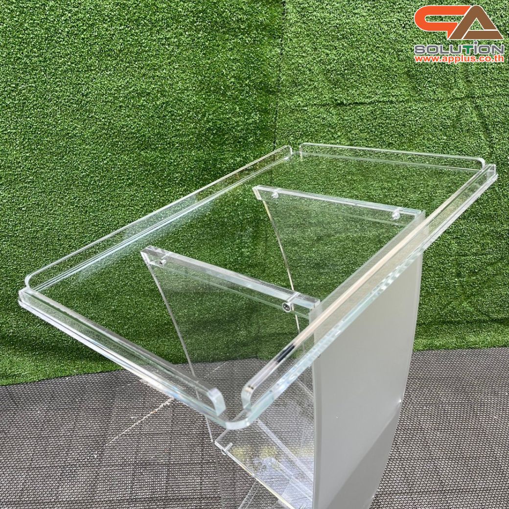 เช่าโพเดียมอะคริลิค LED-02 ขนาด (W) 60 x (L) 40 x (H) 108 cm. เรืองแสงLED เปลี่ยนสีได้ พร้อมรีโมท พร้อมบริการรับ-ส่ง กทมฯและปริมณฑล