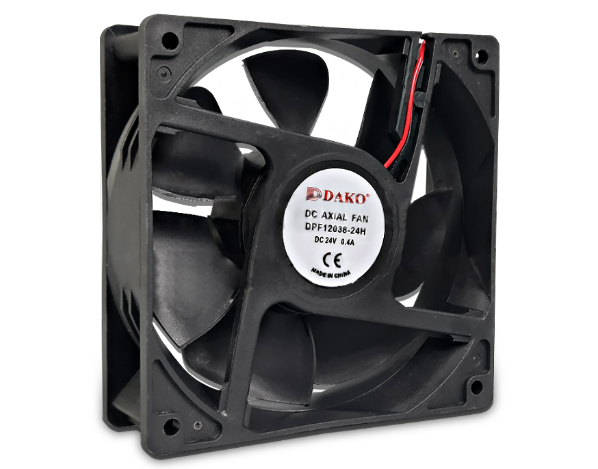 Dako พัดลม 4.5" เหลี่ยม ดำ 24VDC (มีลูกปืน)+ตะแกรง เหล็ก 12038 TAF120 พัดลมระบายความร้อน