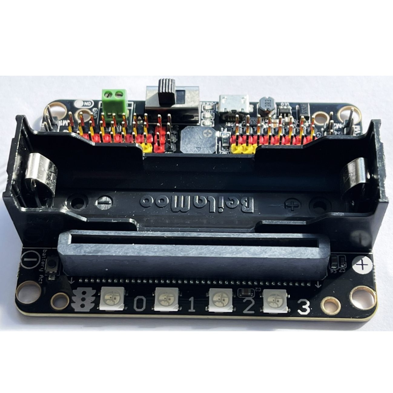 บอร์ดขยายและ Micro Bit (บอร์ดไมโครบิท) ครบชุด พร้อมสายMICRO USB และแบต18650-2000 mAh.