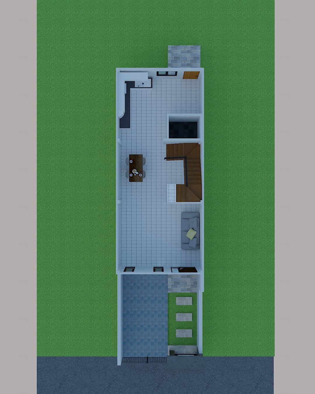 แบบบ้าน2ชั้น หน้าแคบ 2 ห้องนอน2ห้องน้ำ