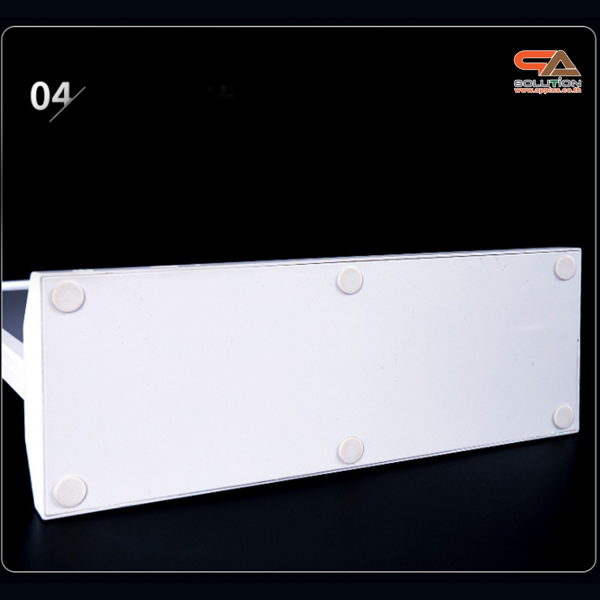 ป้ายตั้งโต๊ะ LED ขนาด A4 แนวตั้ง สีดำ และ สีขาว พร้อมสาย USB โชว์งานพิมพ์สองด้าน สอดงานพิมพ์ด้านบน