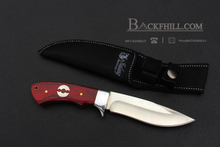 มีดใบตาย COLUMBIA รุ่น SB70 ใบมีดสีเงินทรงสวย ด้ามจับไม้อย่างดี พร้อมซองไนลอน