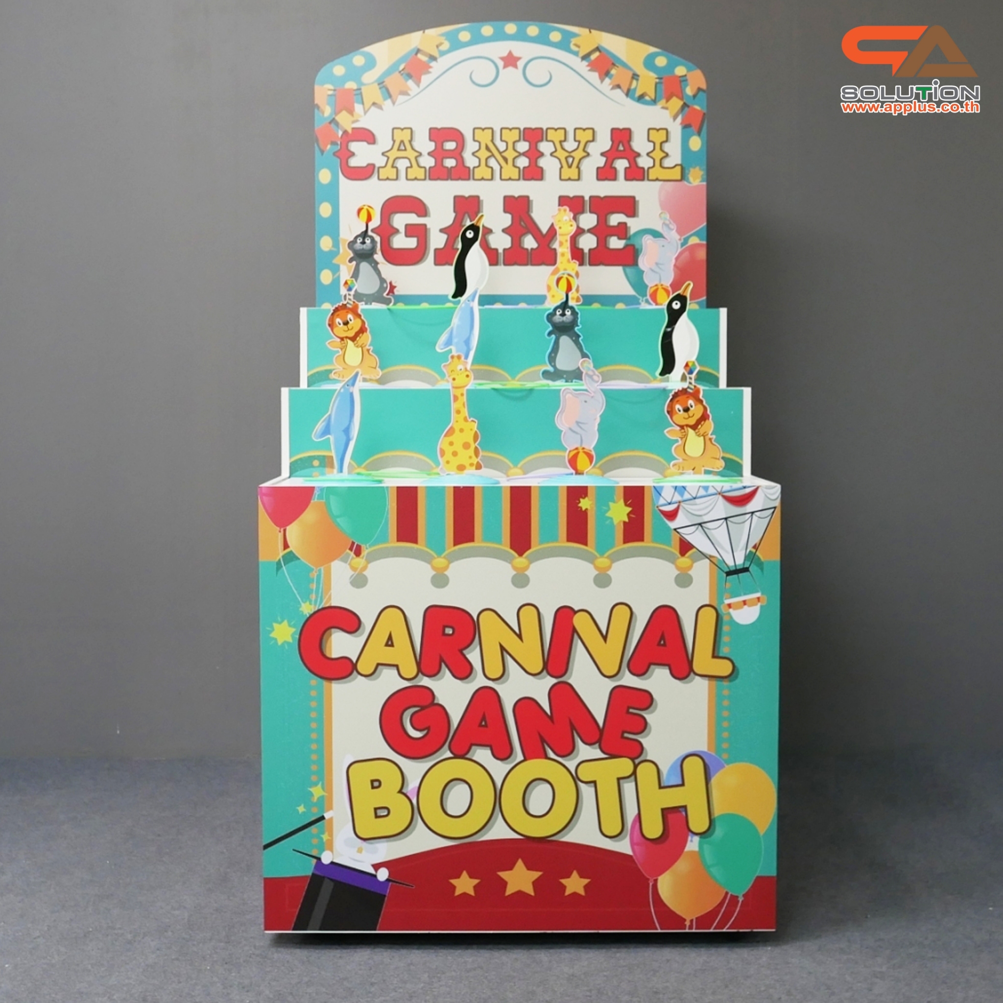 เกมส์ CARNIVAL โยนห่วงชุดสัตว์ ขนาด (W) 80 x (L)64 x (H)160 cm. ชุดสัตว์ 12 ตัว พร้อมห่วง 28 อัน (คละสีคละขนาด)