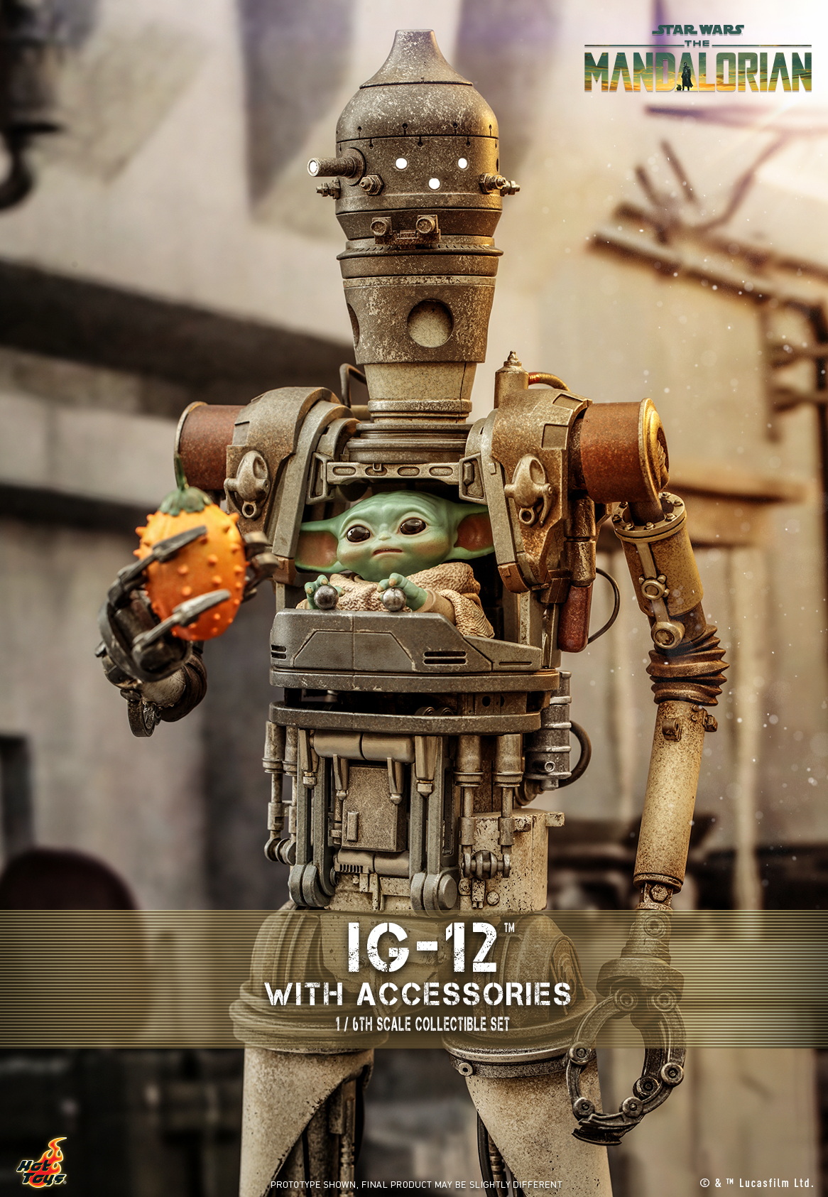 Hot Toys TMS105 1/6 Star Wars: The Mandalorian™ - IG-12™ With Accessories Set