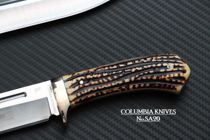 มีดพก COLUMBIA รุ่น SA20 ของแท้ ด้ามเขากวางจำลองขนาด 12 นิ้ว พร้อมซองไนลอน