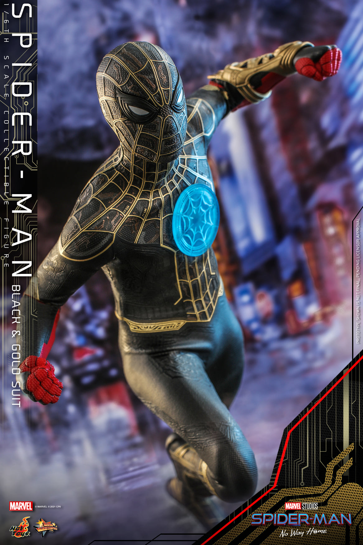 Hot Toys MMS604 1/6 Spider-Man: No Way Home - Spider-Man (Black & Gold Suit)