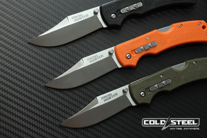 มีดพับนายพราน cold steel รุ่น DOUBLE SAFE HUNTER ใบมีด 8cr13 Mov ทรงโบวี ( AAA ) ด้ามเขียว