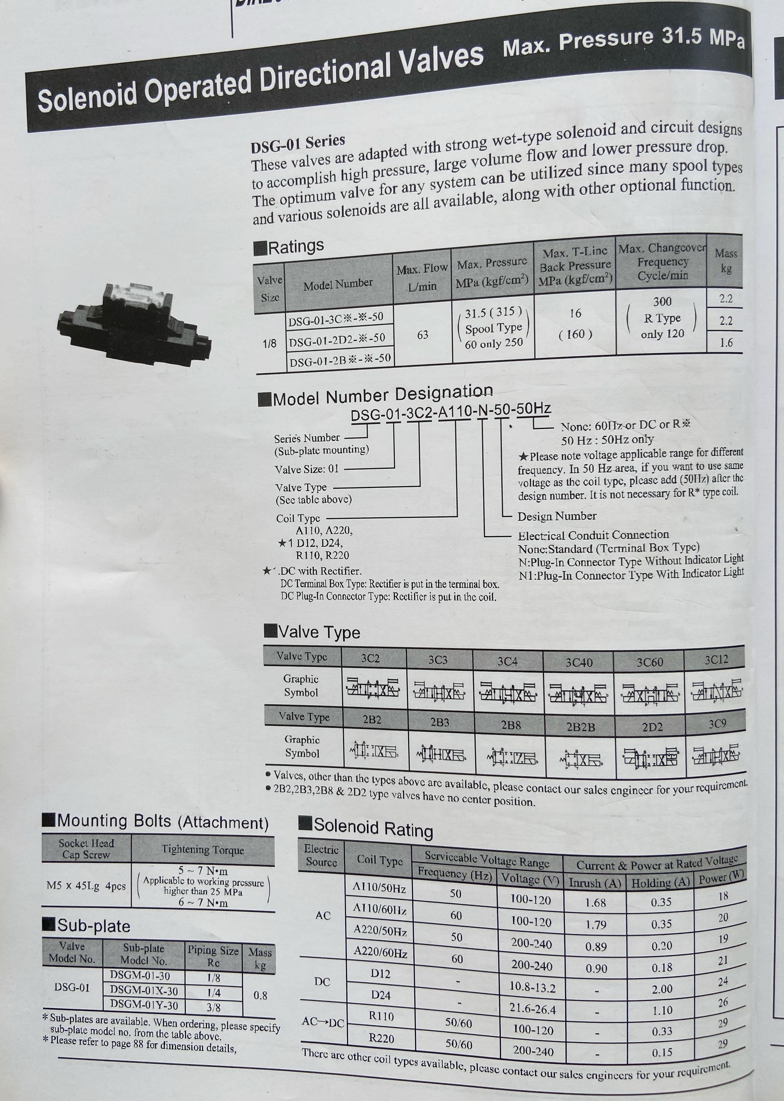 Solenoid Valve DSG-01-3C4-D12 /DC12V