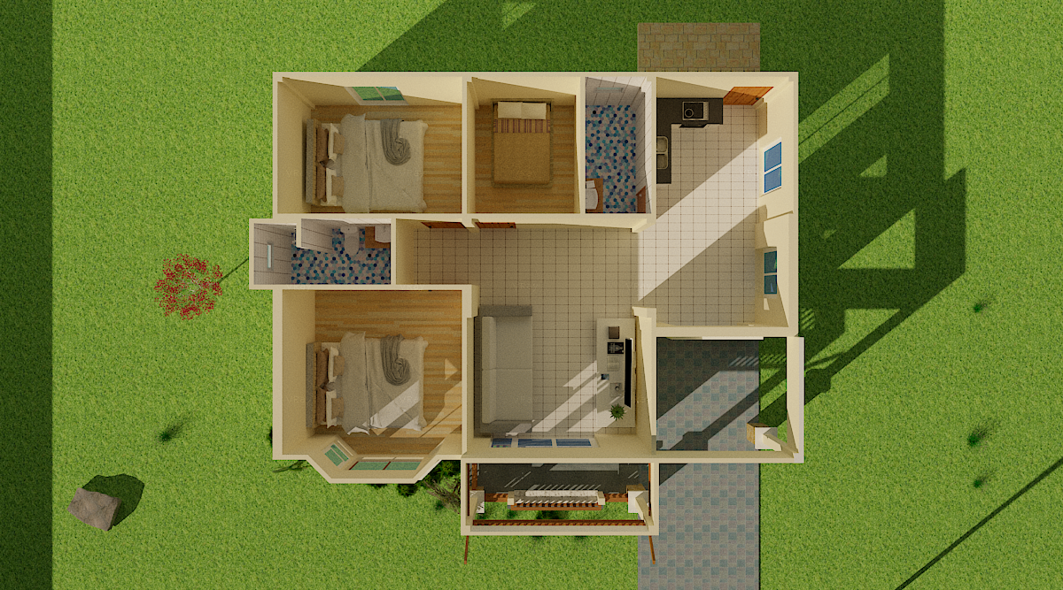 แบบบ้านชั้นเดียวทรงไทยประยุค