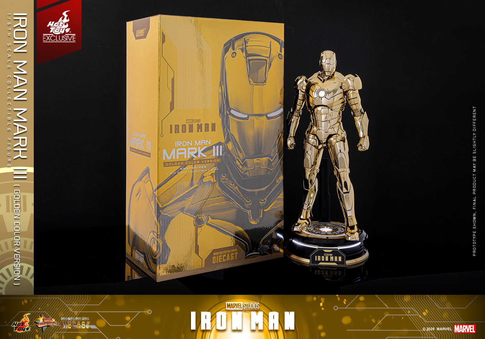 Hot Toys MMS764D69 Iron Man - Iron Man Mark III (Golden Color Version) [Hot Toys Exclusive]