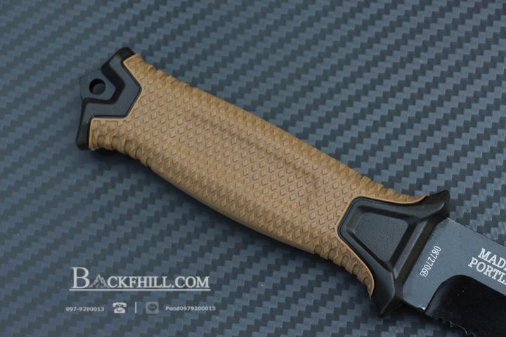 มีดใบตายสายลุย Gerber Strong Arm Semi Serrated Fixed Blade OEM สีน้ำตาล