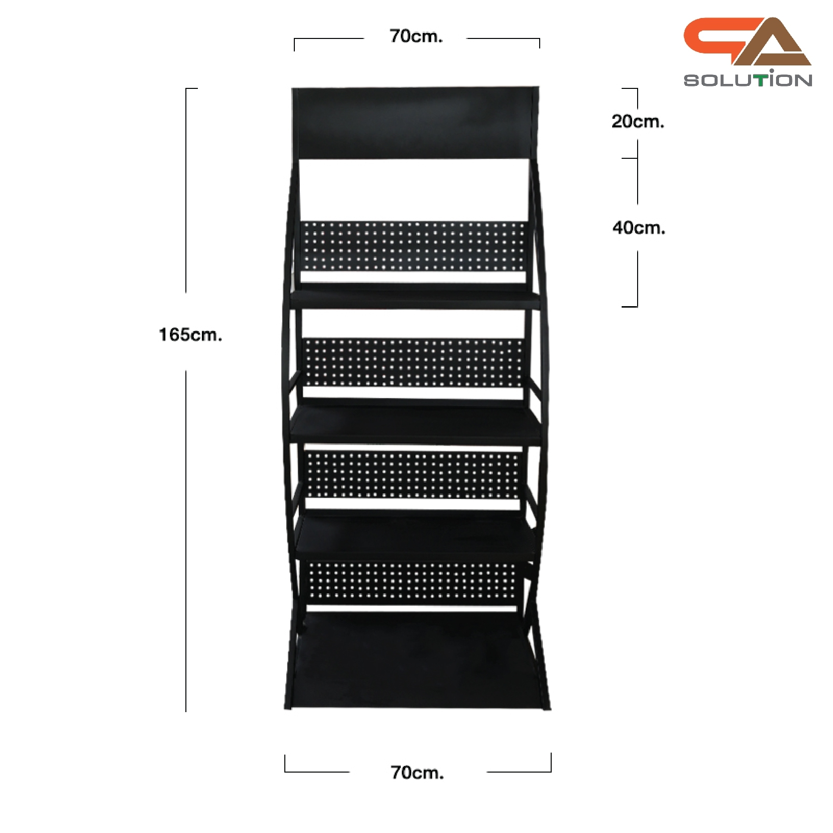 ชั้นวางสินค้าเหล็ก 4ชั้น สีดำขนาด(W)70 x (D)45 x (H)170 cm.(ถอดประกอบได้) แข็งแรง รับน้ำหนักได้ดี