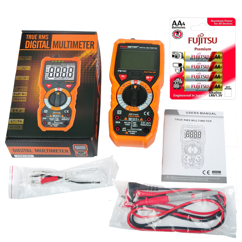 ดิจิตอลมัลติมิเตอร์ ฟังชั่นครบ วัดNCV วัดคาปาซิเตอร์ได้ Peakmeter รุ่น PM18C