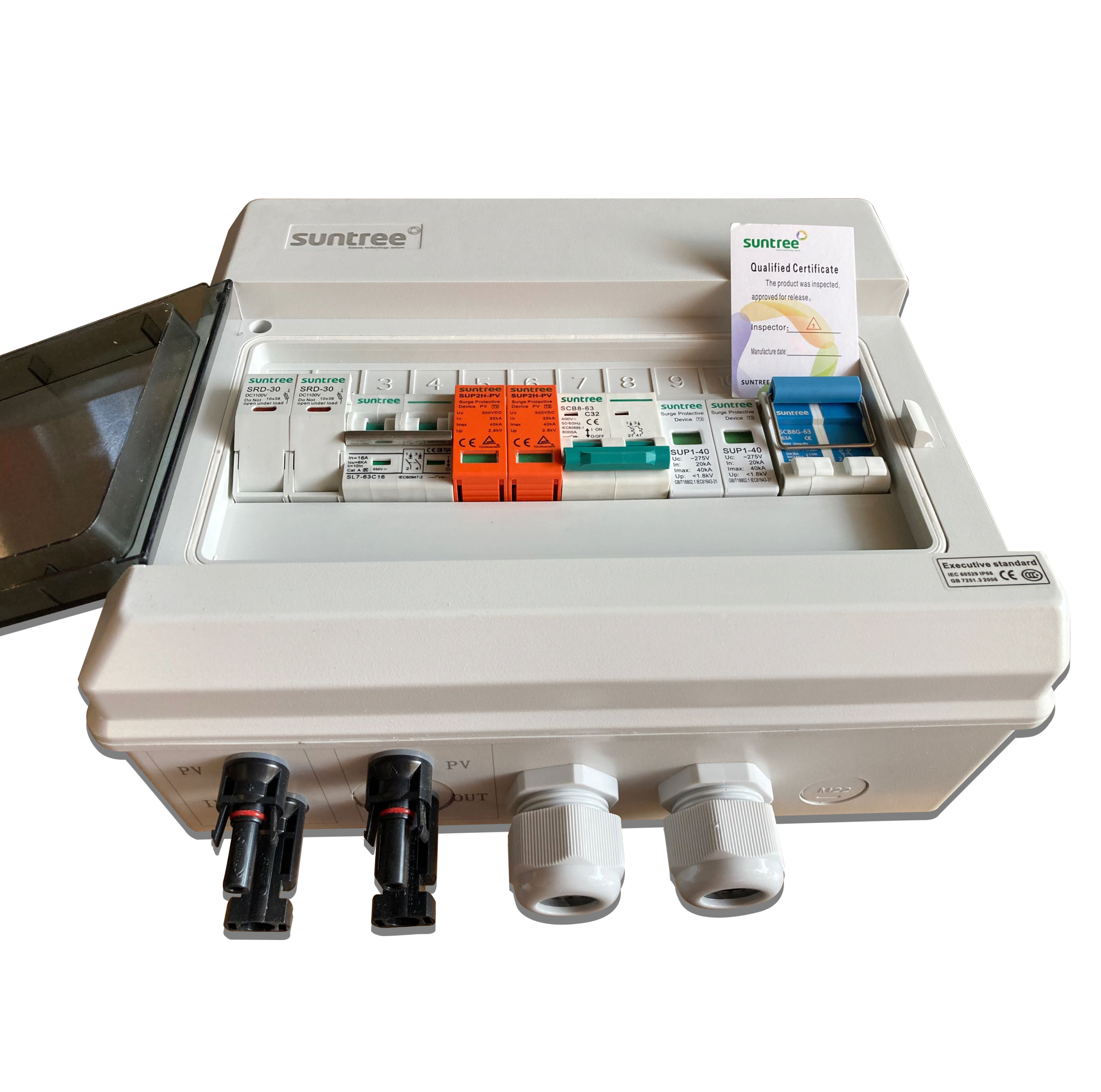 Suntree ตู้คอมบายเนอร์ SHLX-PV1/1 AC DC Combiner for 1.5/3/5KW (1MTTP) (สำหรับ On-Grid) ตู้คอม SHLX-PV11