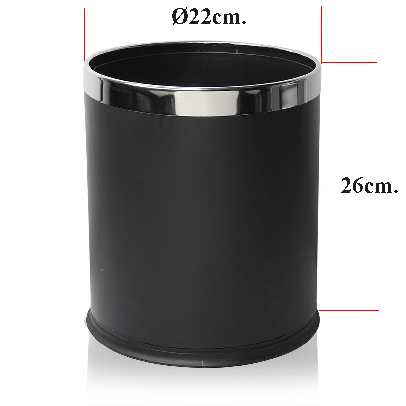 Black 2 Layers plastic trashcan 1402-086