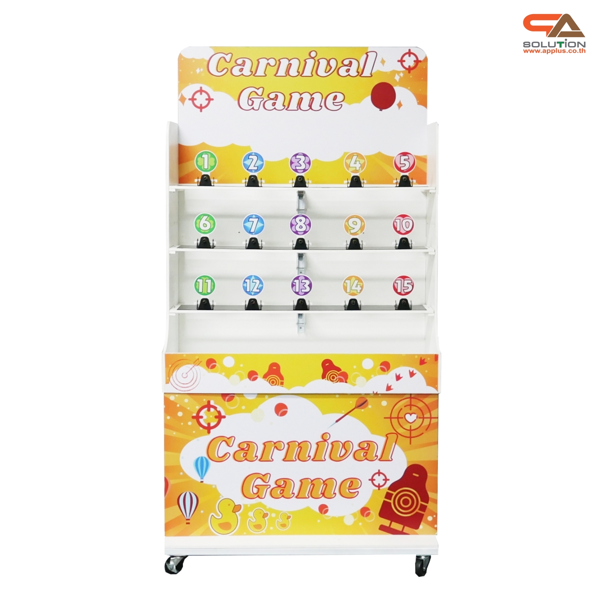 เกมส์ CARNIVAL GAME ยิงเป้าเหล็กกลม ขนาด (W) 90 x (L)50 x (H)176 cm. พร้อมเป้าเหล็กกลม 15 อัน ปืนกระสุนโฟม 2 ชุด