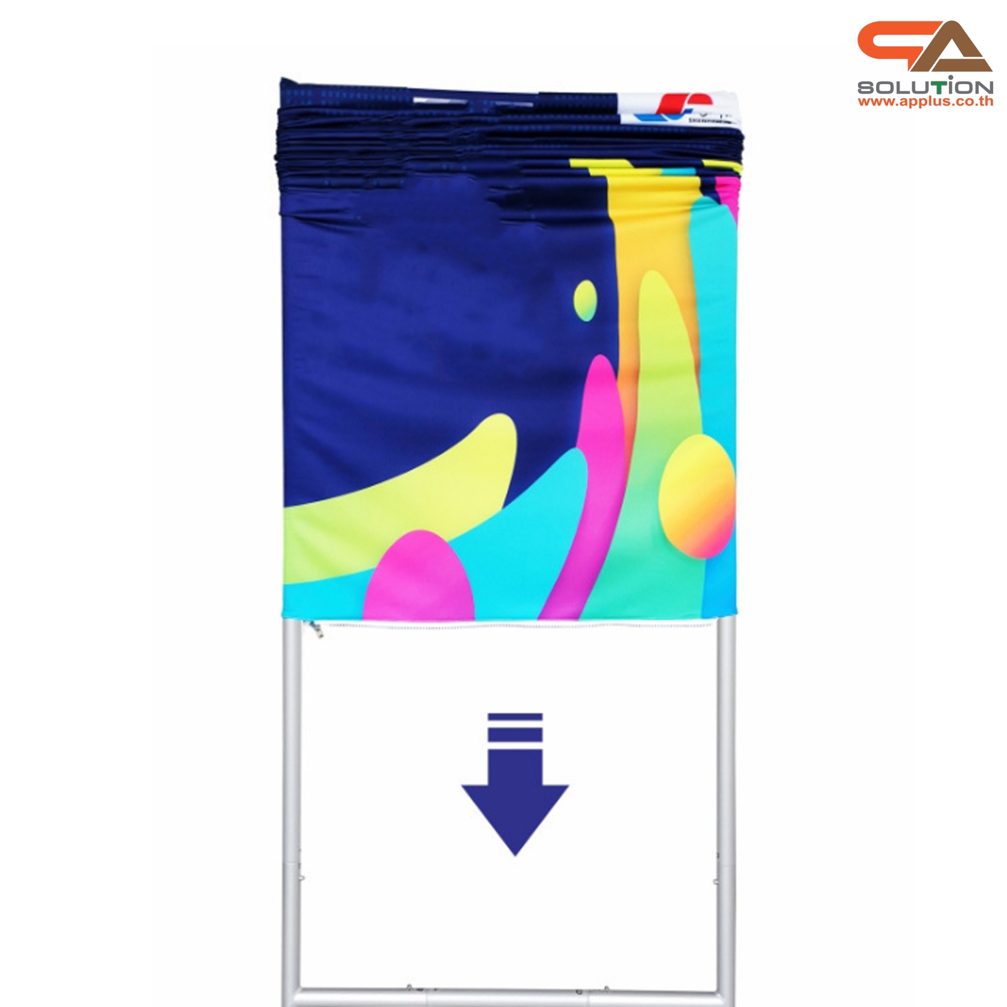 CLEARANCE SALE! แบคดรอปผ้า รุ่น Tube Steel Feet ขนาด (W)100 x (H) 200 cm.โครงอะลูมิเนียม ถอดประกอบได้