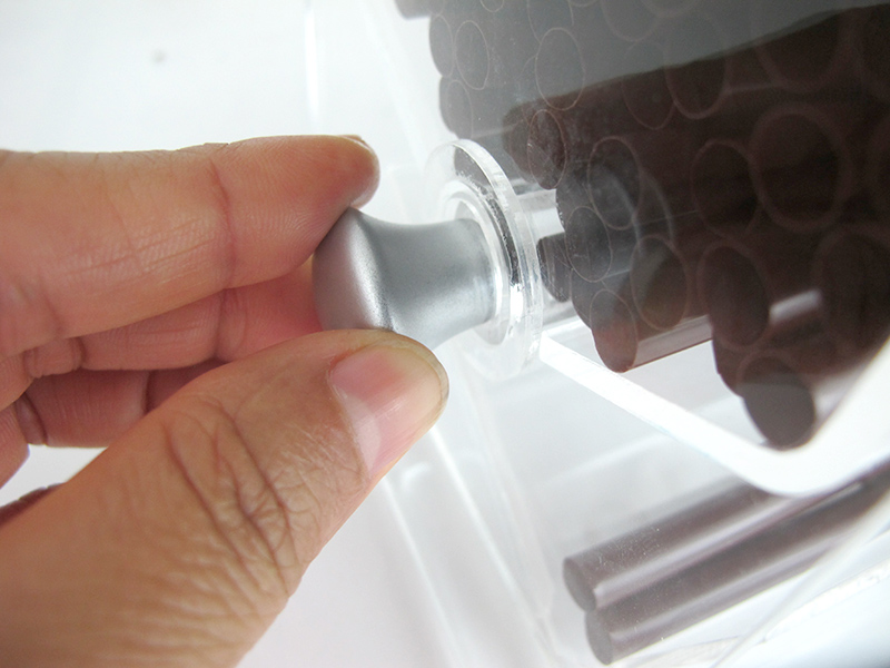 กล่องจ่ายหลอด ที่ใส่หลอด อะคริลิค Delisio แบบหมุนด้านข้าง