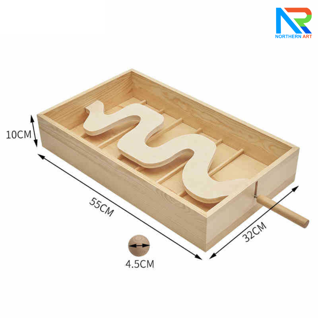 เกมส์บาลานซ์บอล BALANCE GAME ขนาด (W)32 x (L)55 x (H)10 cm. วัสดุไม้จริง สีธรรมชาติ พร้อมลูกบอลไม้ 2 ลูก