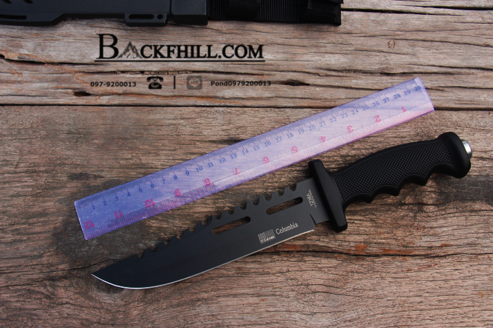 มีดใบตาย COLUMBIA รุ่น 1238A มีดทรงสปาตาใบรมดำ พร้อมซอง KYDEX