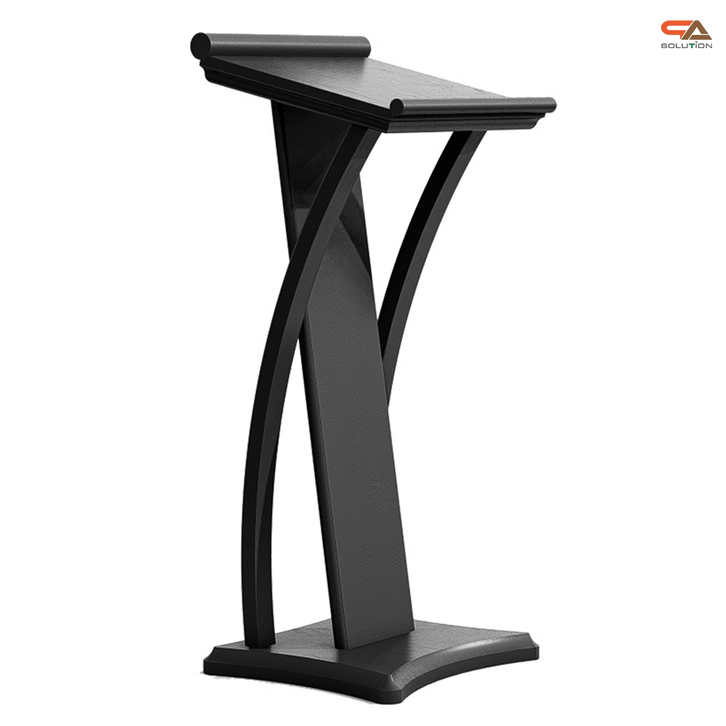 โพเดียมไม้ ขนาดTOP (W) 45 x (L) 50 cm.สูง 120 ซม.ตกแต่งไม้โค้งด้านข้าง สวยคลาสสิค พร้อมจัดส่งทั่วไทย