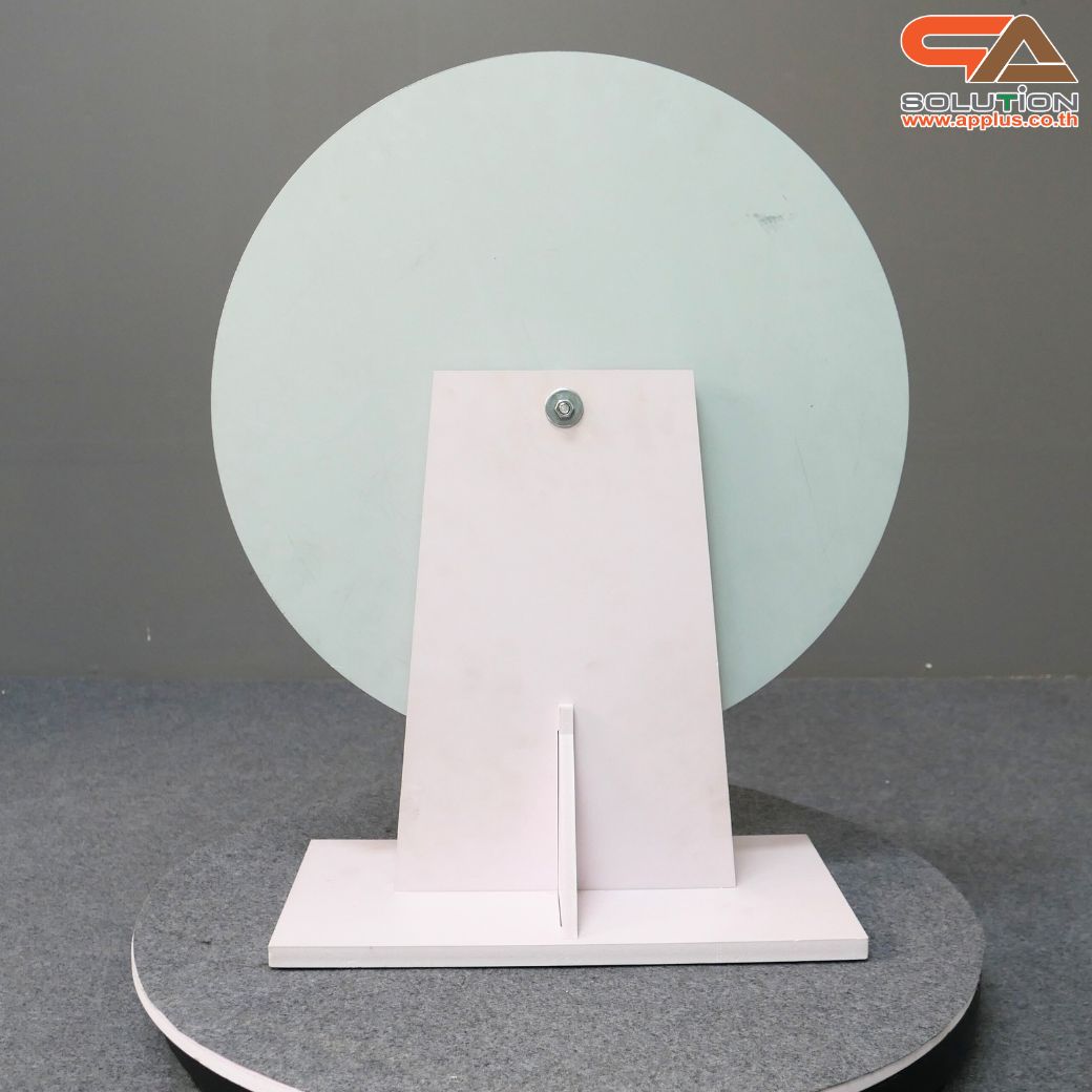 เกมส์วงล้อแม่เหล็กตั้งโต๊ะ ขนาดวงล้อ 50 ซม. สูง 61 ซม. วัสดุพลาสวูดสีขาว หนา 8-15 มม. ถอดประกอบได้