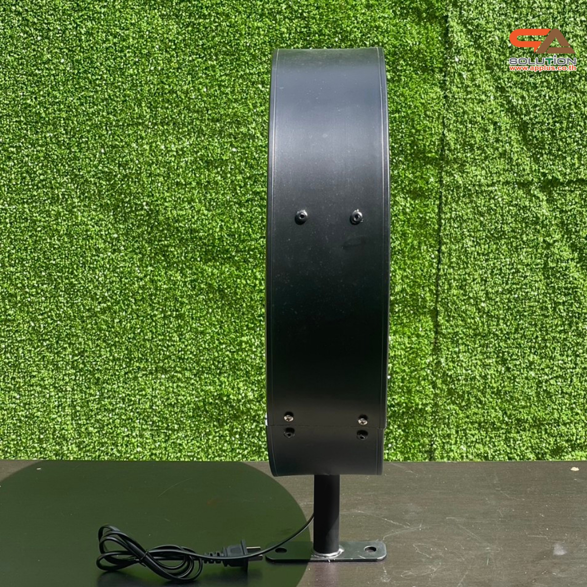 CLEARANCE SALE! ตู้ไฟLED ทรงกลม 2 หน้า ขอบสีดำ ขนาด 40 ซม. ปั๊มนูน พร้อมอะคริลิค ขายื่น 1 ขา ติดตั้งง่าย