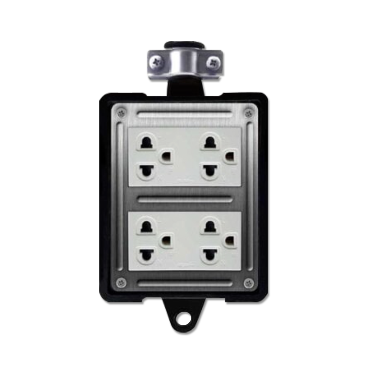 NANO บล็อคยางพร้อมเต้ารับ 4 ช่อง (ไม่มีสายไฟ) รุ่น RBNS4-NM (1 ชิ้น/กล่อง)