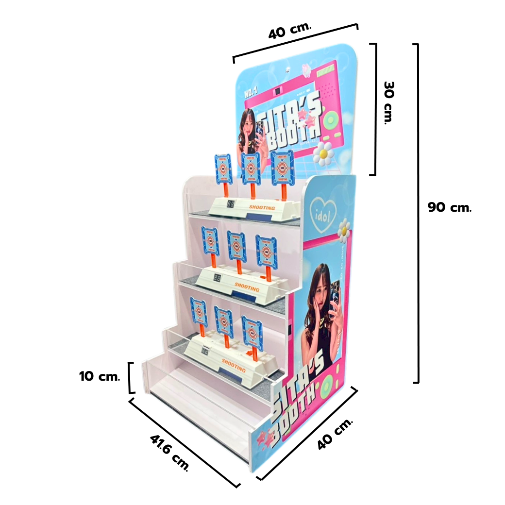 เกมส์ยิงเป้าตั้งโต๊ะ ขนาด (W)40 x (D)40 x (H)90 cm. พร้อมเป้านิ่ง 3 แผ่น 3 ชุด และปืนกระสุนโฟม 1 กระบอก