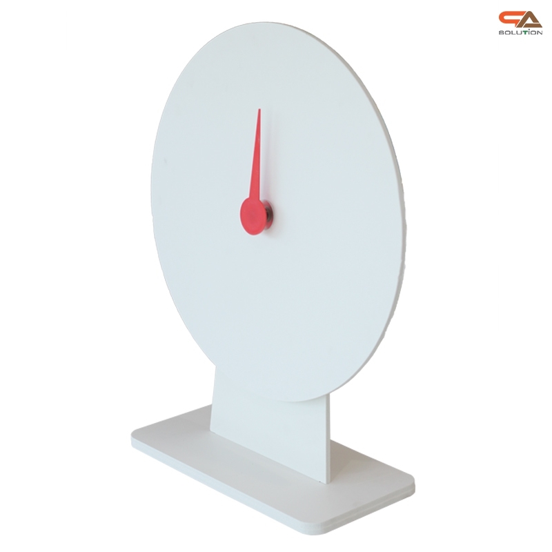 เกมส์วงล้อตั้งโต๊ะ ขนาดวงล้อ 50 ซม. สูง 61.5 ซม. วัสดุพลาสวูดสีขาว หนา 8-15 มม. ถอดประกอบได้