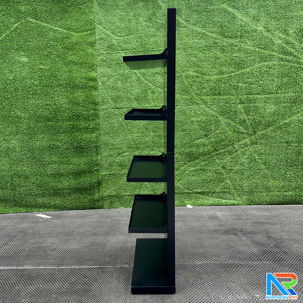 เช่าชั้นวางสินค้าเหล็ก ขนาด(W)50 x (D)25 x(H)150 cm. สีดำ ปรับจำนวนชั้นและขอแขวนได้ตามความต้องการ