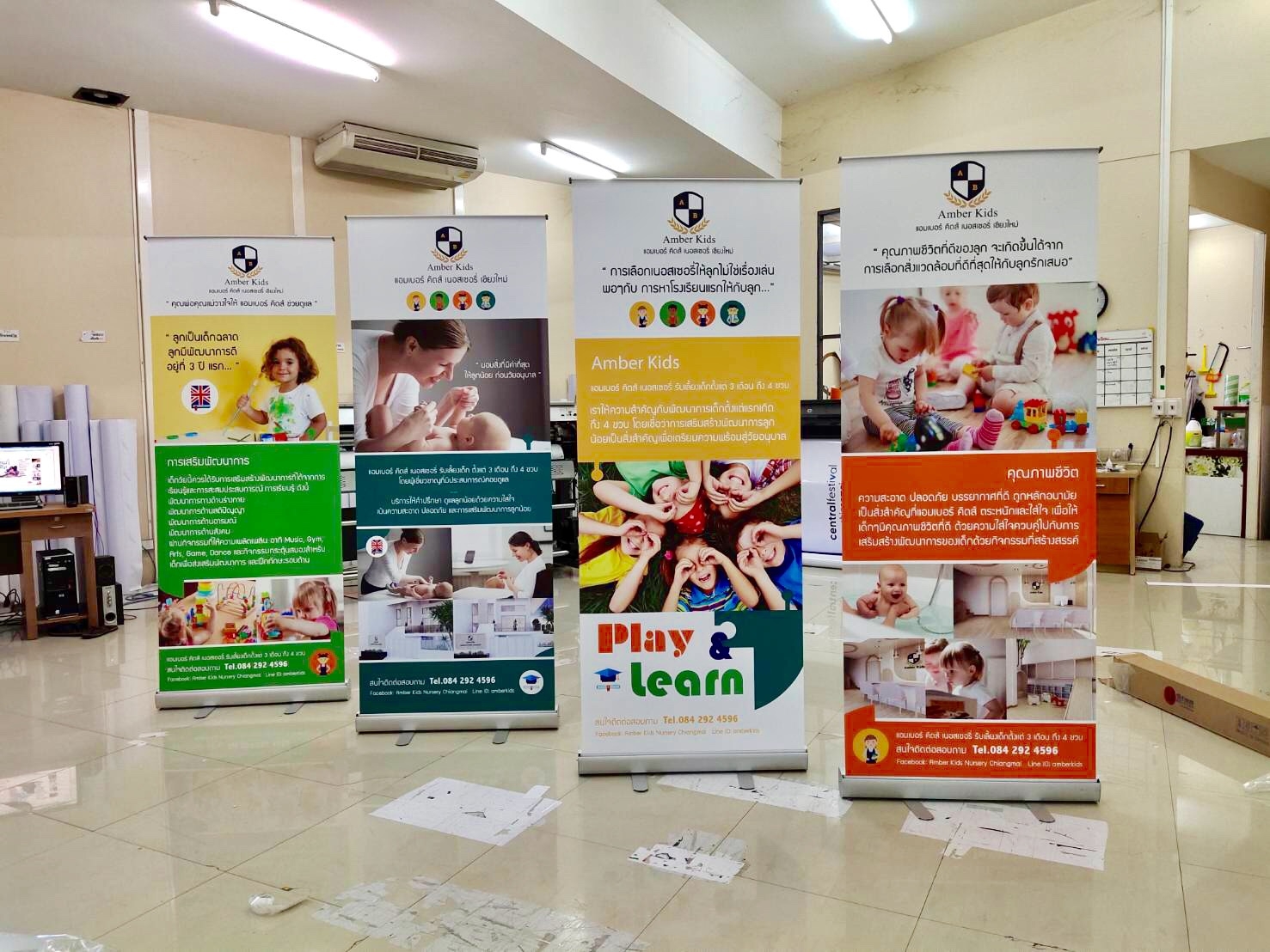 ROLL UP GRADE A โรลอัพ ขนาด 80x200 ซม. โครงสร้างอะลูมิเนียมอย่างดี แข็งแรง ทนทาน ม้วนเก็บได้ พกพาสะดวก