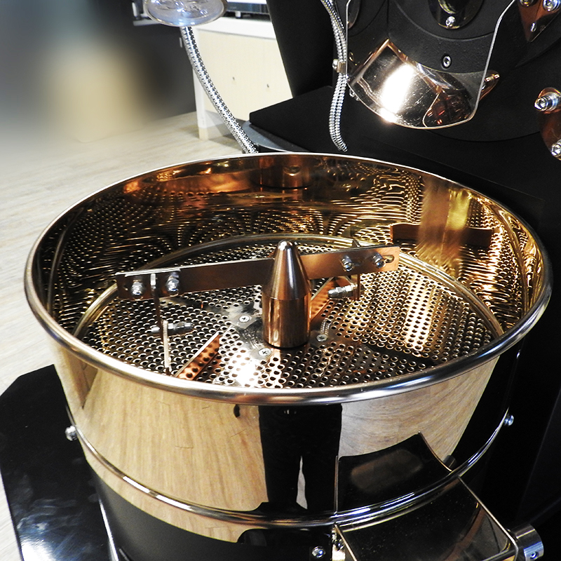 เครื่องคั่วกาแฟ 1 กิโลกรัม แก๊ส มีระบบเชื่อมต่อคอมพิวเตอร์เพื่อควบคุมการคั่ว