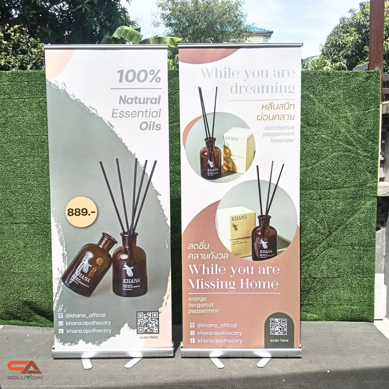 ROLL UP GRADE A โรลอัพ ขนาด 80x200 ซม. โครงสร้างอะลูมิเนียมอย่างดี แข็งแรง ทนทาน ม้วนเก็บได้ พกพาสะดวก