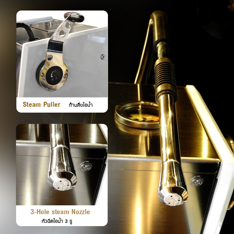 APRESSO AURORA Professional coffee maker 1 brew head- 540CC boiler-semi-expanded saturated brew head