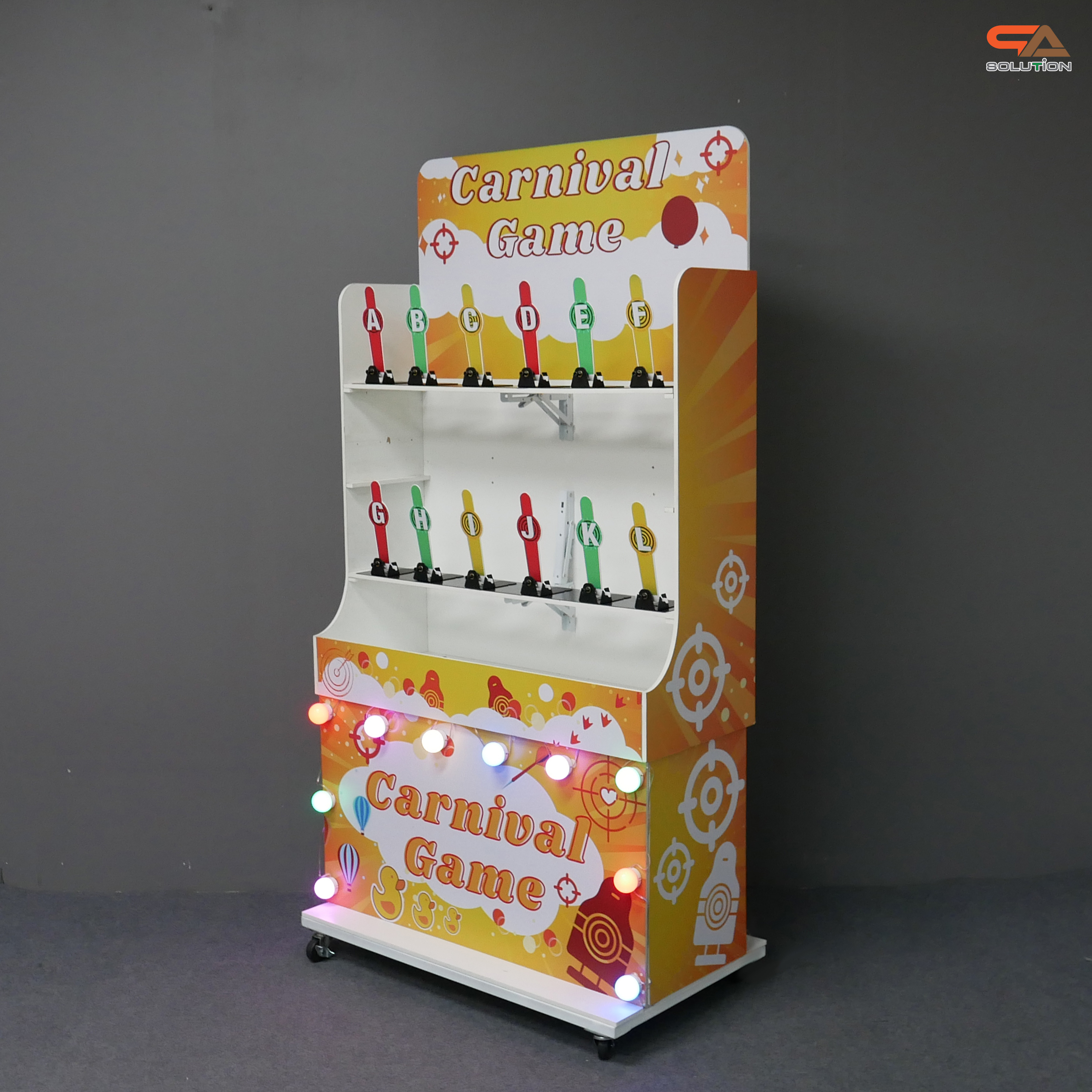 เกมส์ CARNIVAL GAME ยิงเป้าเหล็กแท่ง ขนาด (W) 90 x (L)50 x (H)176 cm. พร้อมเป้าเหล็ก 12 อัน ปืนกระสุนโฟม 2 ชุด