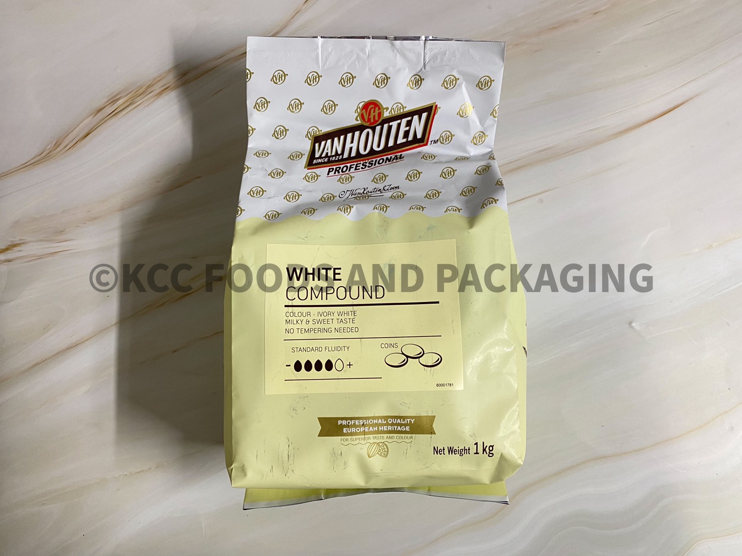 Van Houten (VH) - ไวท์ คอมพาวด์ ช็อกโกแลต White Compound ขนาด 1 กิโลกรัม
