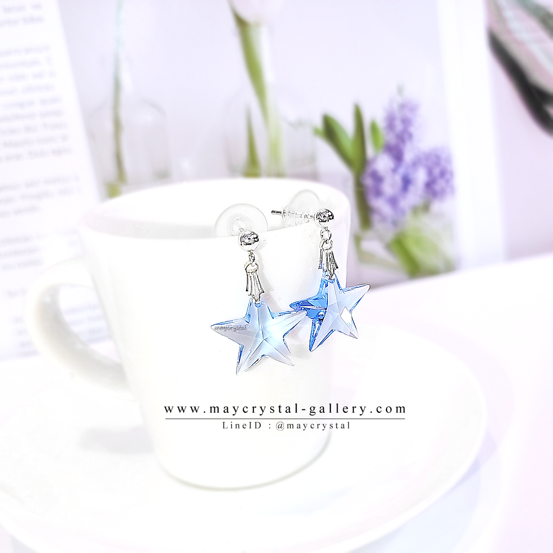 ต่างหูคริสตัลแท้ จากยุโรป (Embellished with Crystals from Austria)