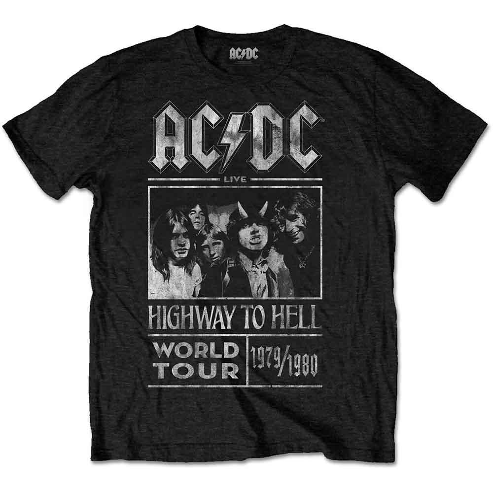 AC/DC Unisex T-Shirt: Highway to Hell World Tour 1979/1980 BLACK