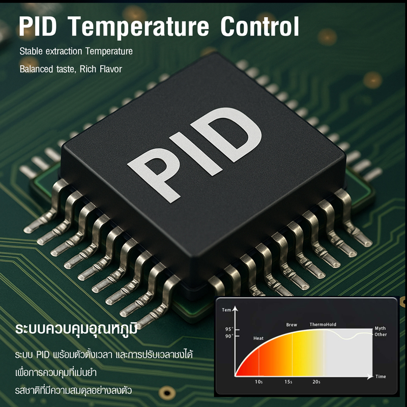 เครื่องชง Gemilai 1GR – หม้อต้มคู่ | ระบบ PID | แรงดัน 15 บาร์