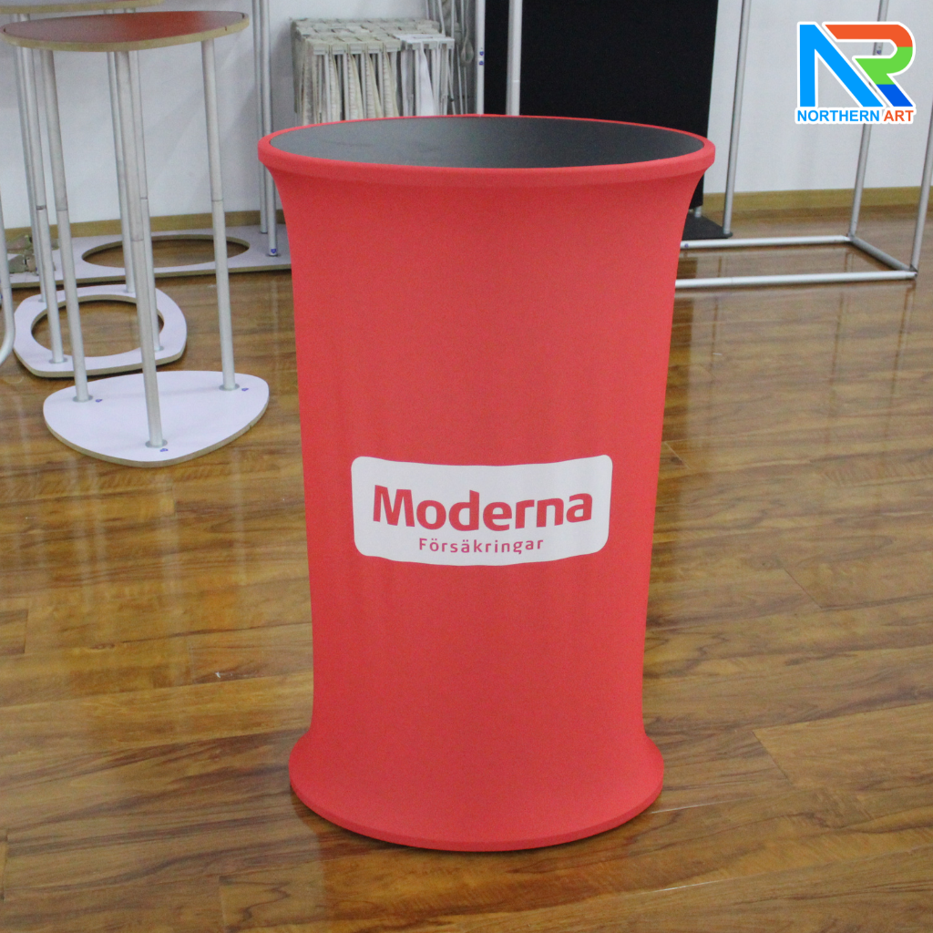 เคาน์เตอร์ผ้าออกบูธ วงรี รุ่น R02 ขนาด (W)59.5 x (L)39.5 x (H)100 cm.ถอดประกอบได้ พร้อมกระเป๋า 1 ใบ