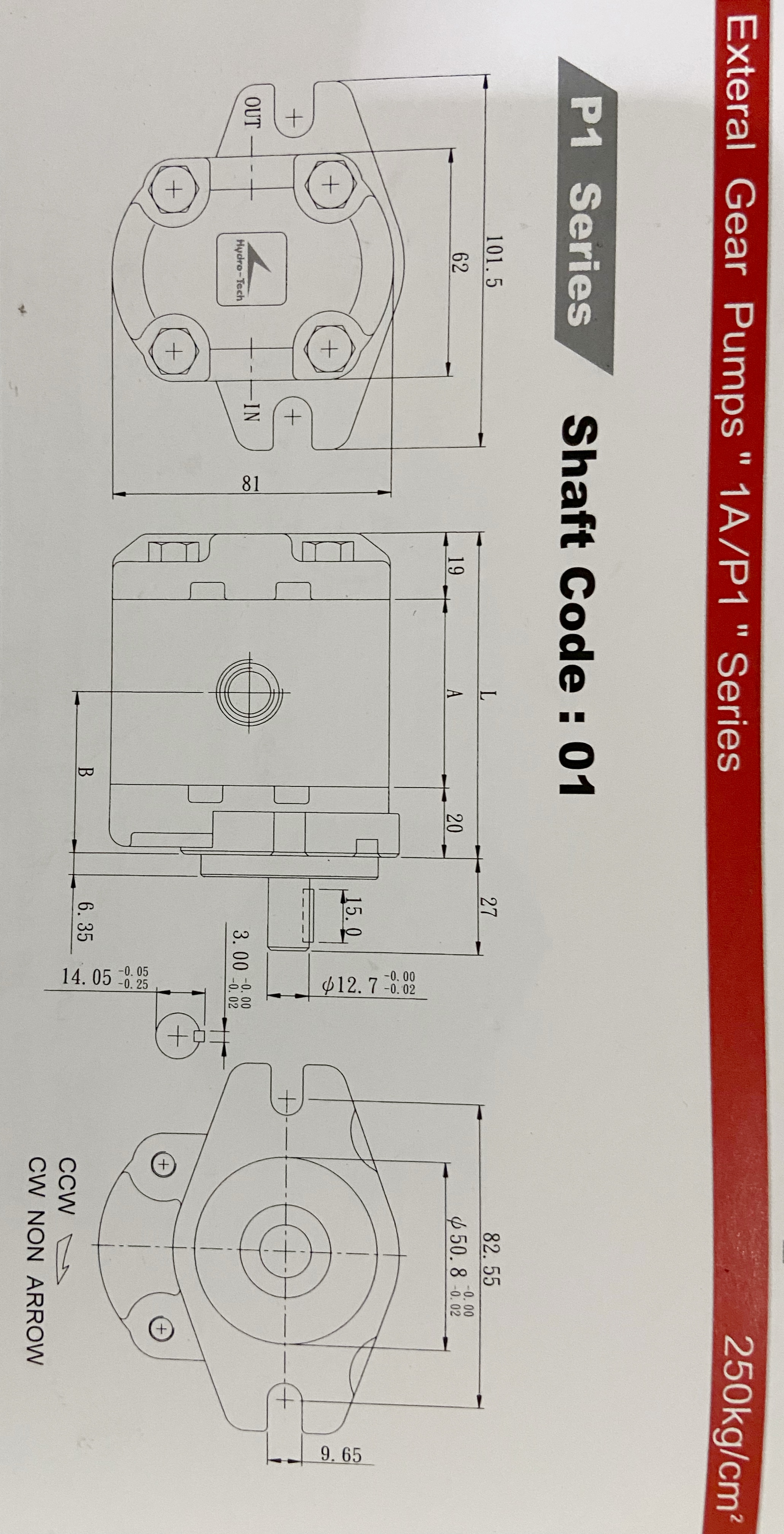 Hydraulic gear pump 4cc/rev