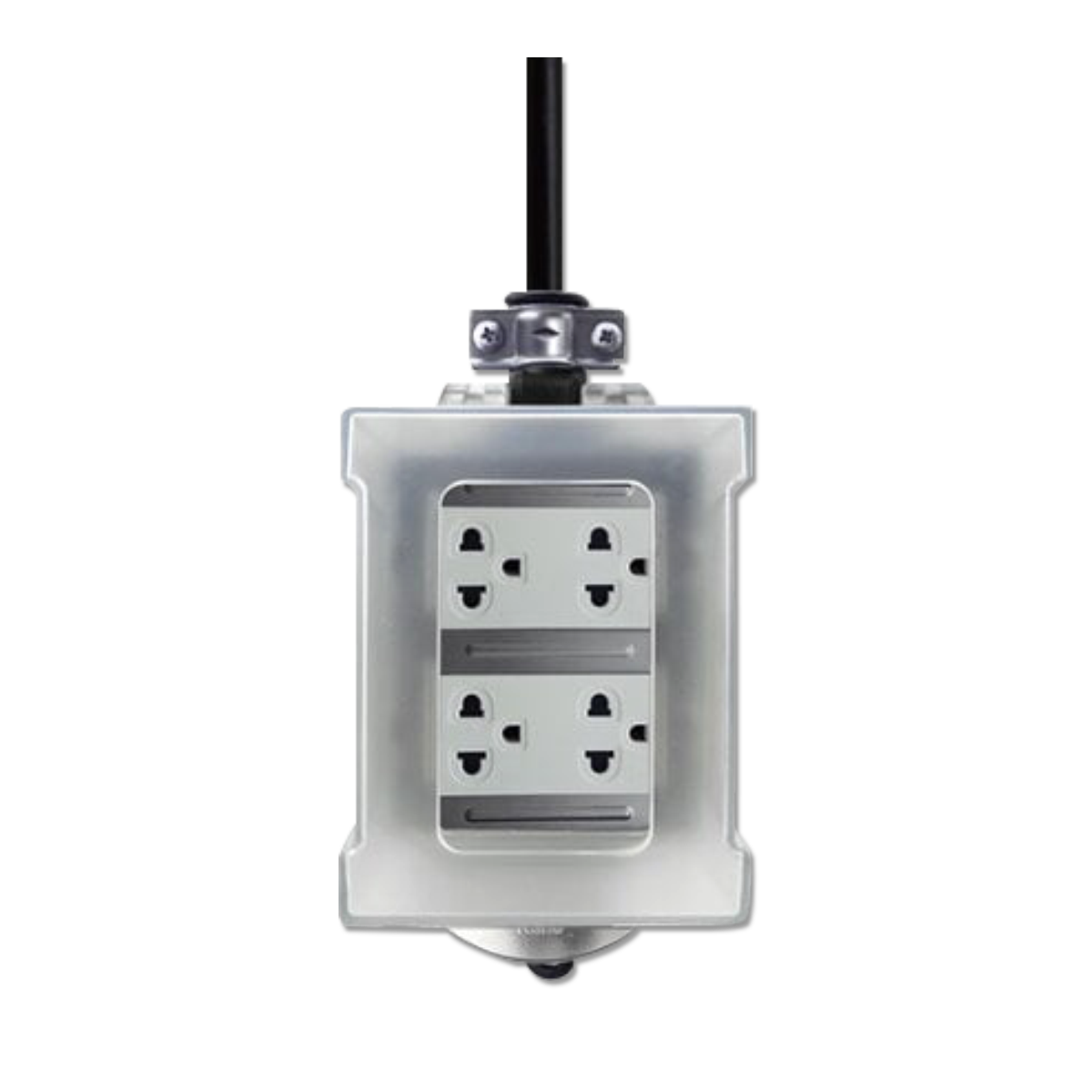 NANO บล็อคยางพร้อมเต้า 4 ช่อง 10A + ฝา PC กันน้ำ (สายยาว 5M) รุ่น RB10NS4-5M-CC (1 ชิ้น/กล่อง)